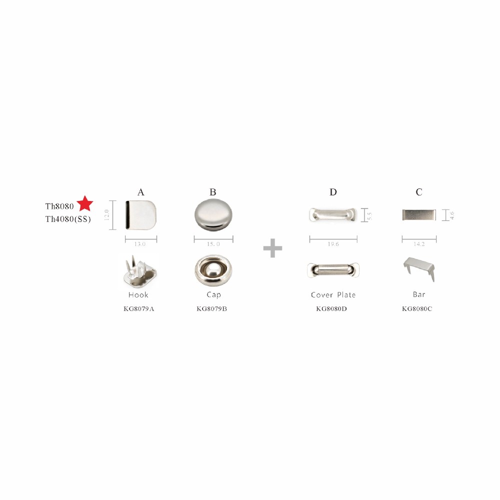 TH4080 Stainless Steel Cap Hook and Bar