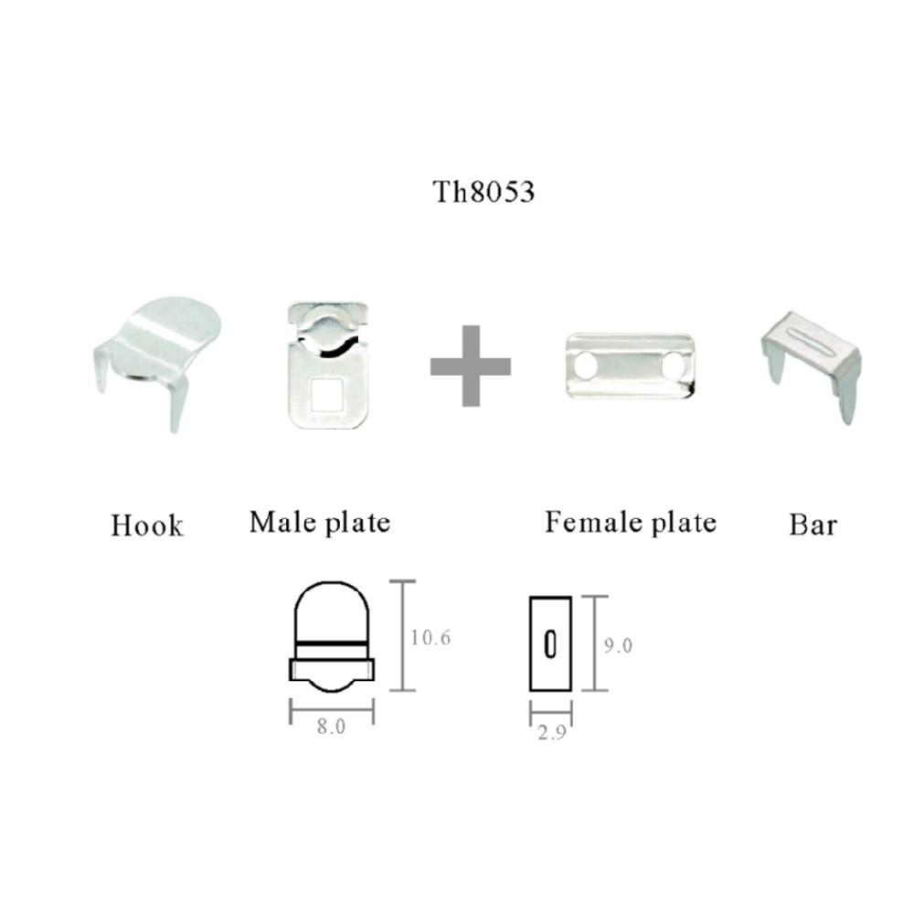 TH8053 2 Prongs Skirt Hooks and Bars For lady's Trouser