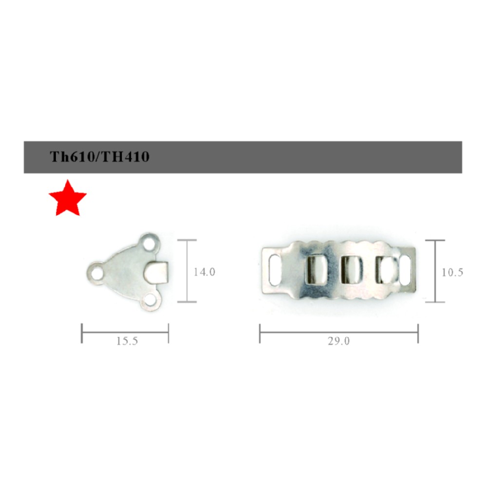 TH610   Two Parts Sew On Hook and Bar