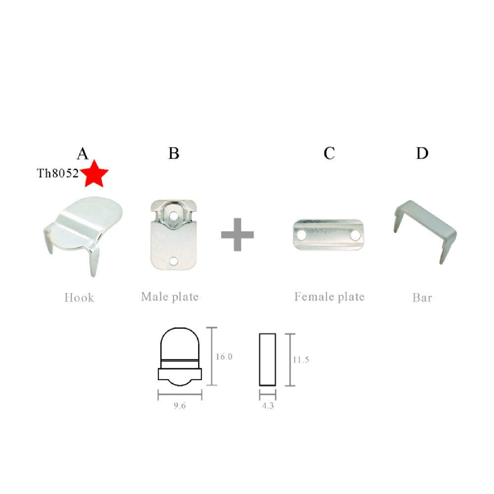 TH8052 2 Prongs Hook And Bar