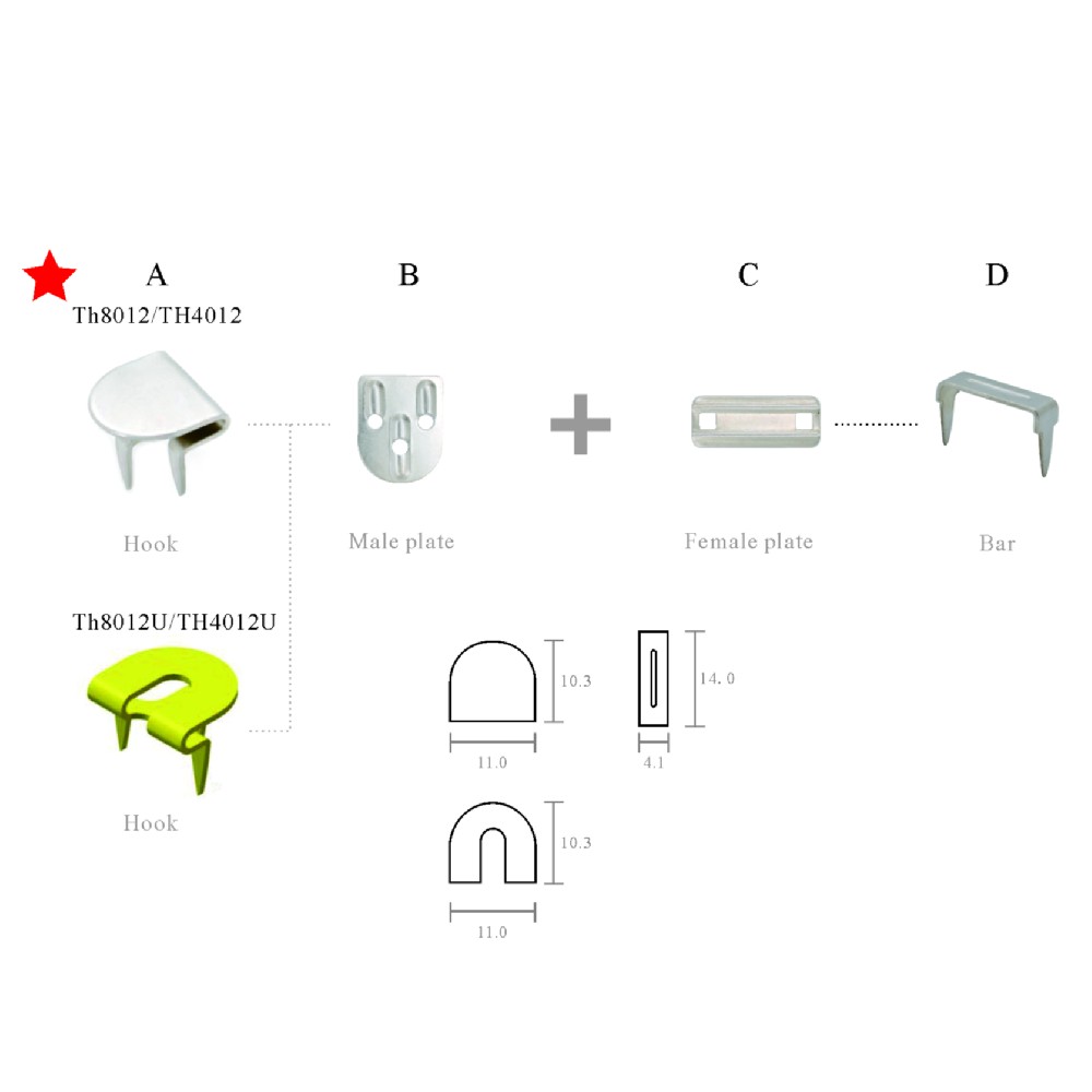 TH4012 3 Prongs Pant Hook