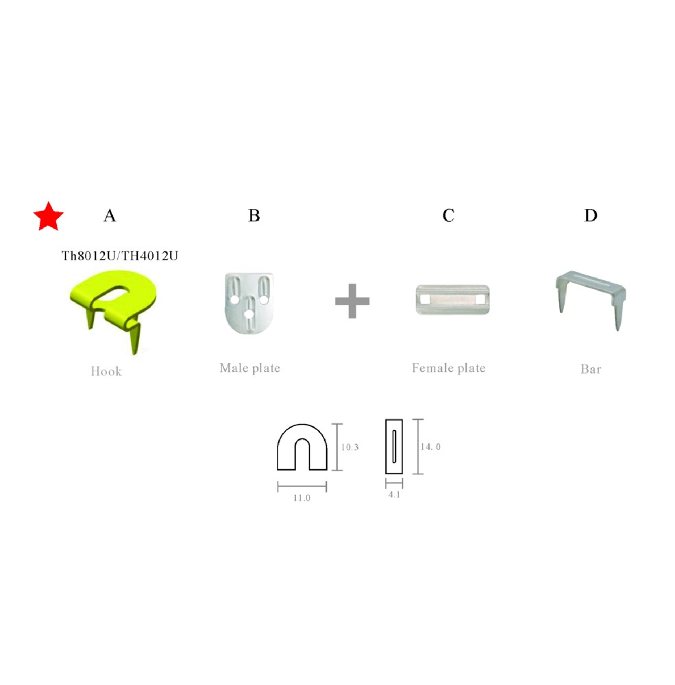 TH8012U 3 Prongs U Cut Open Pant Hook,Brass Quality