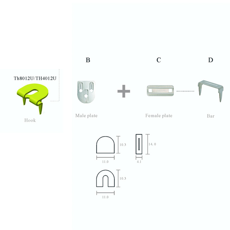 TH4012U 3 Prongs U Cut Open Pant Hook,Stainless Steel Quality