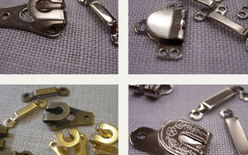 Steel Hook and Eye Closure Set – Dark Nickel, 4-Pack | Premium Sew-On Fasteners